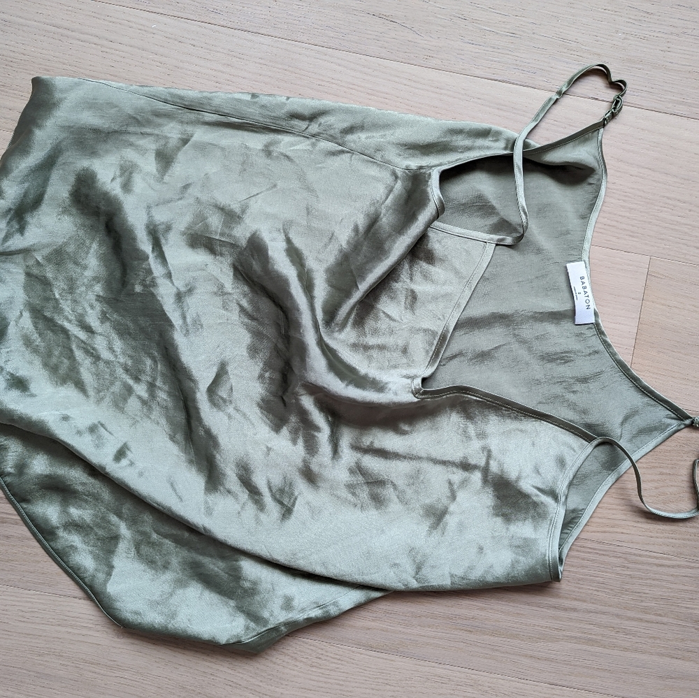 Artizia Babton matcha green crepe cami, S